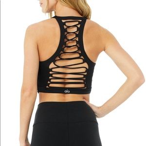 Alo Movement Bra Tank Top Lace Up Back